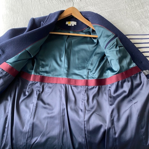 Boden Wool Blend Tailored Coat in Navy 6 - Picture 9 of 10